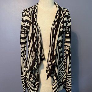 Say What Geometric Draped Open Cardigan Size S